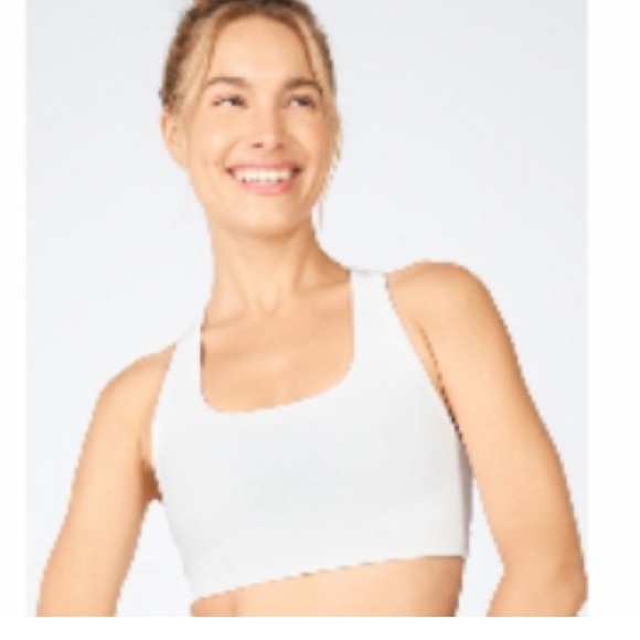 Fabletics White Kessler Medium Impact Sports Bra - Picture 2 of 3